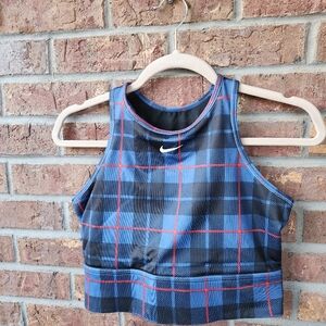 Nike Crop Top- Blue Plaid